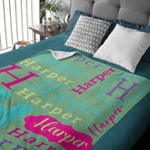 Personalized Custom Name Blanket For Kids - Birthday Christmas Milestone Gift for Baby,Boy,Girl,Newborns